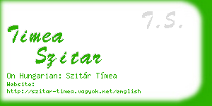 timea szitar business card